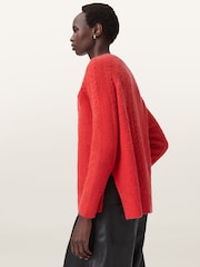 AllSaints Red Kit Crew Neck Jumper - Image 3 of 7
