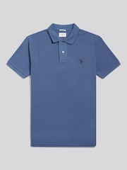 U.S. Polo Assn. Blue Marl Regular Fit Pique Polo Shirt - Image 5 of 8