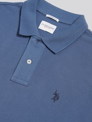 U.S. Polo Assn. Blue Marl Regular Fit Pique Polo Shirt - Image 7 of 8