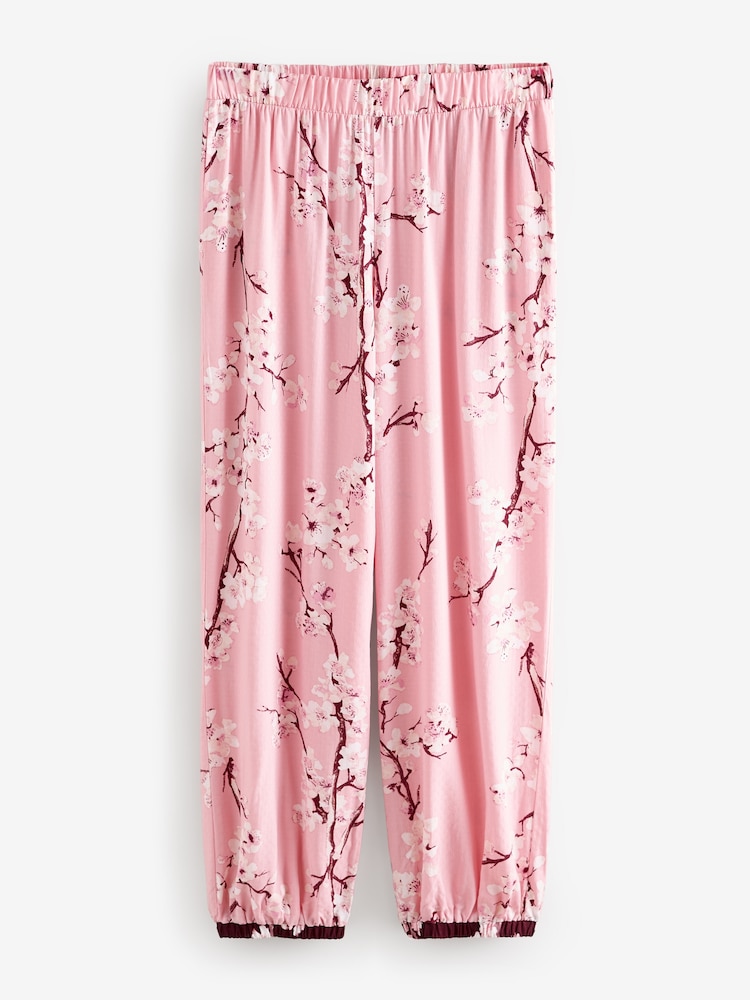 Bath & Body Works Pink Japanese Cherry Blossom Long Sleeve Button Through Pyjamas - Image 9 of 9 Bath & Body Works Pink Japanese Cherry Blossom Long Sleeve Button Through Pyjamas - Image 9 of 9