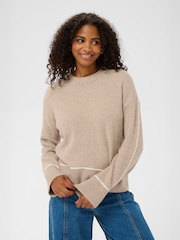 Kaffe Grey KAjinie Knit Jumper - Image 1 of 6