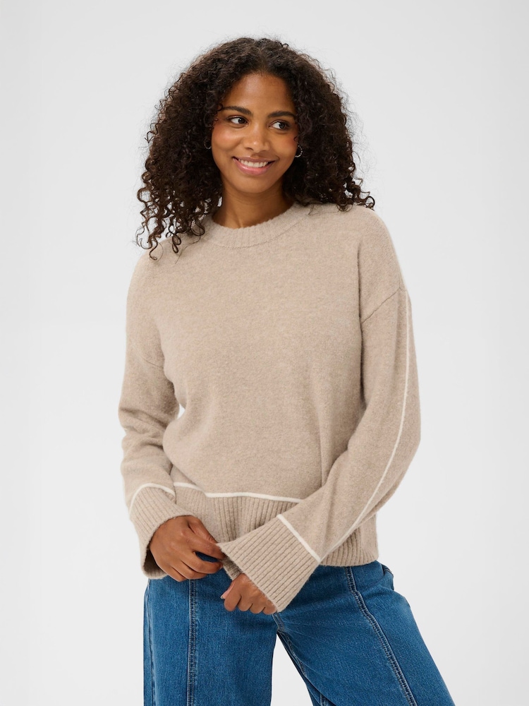 Kaffe Grey KAjinie Knit Jumper - Image 1 of 6