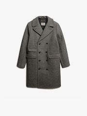 Superdry Black The Merchant Store Wool Long Coat - Image 6 of 6