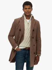 Superdry Brown Merchant Town Coat - Image 1 of 6