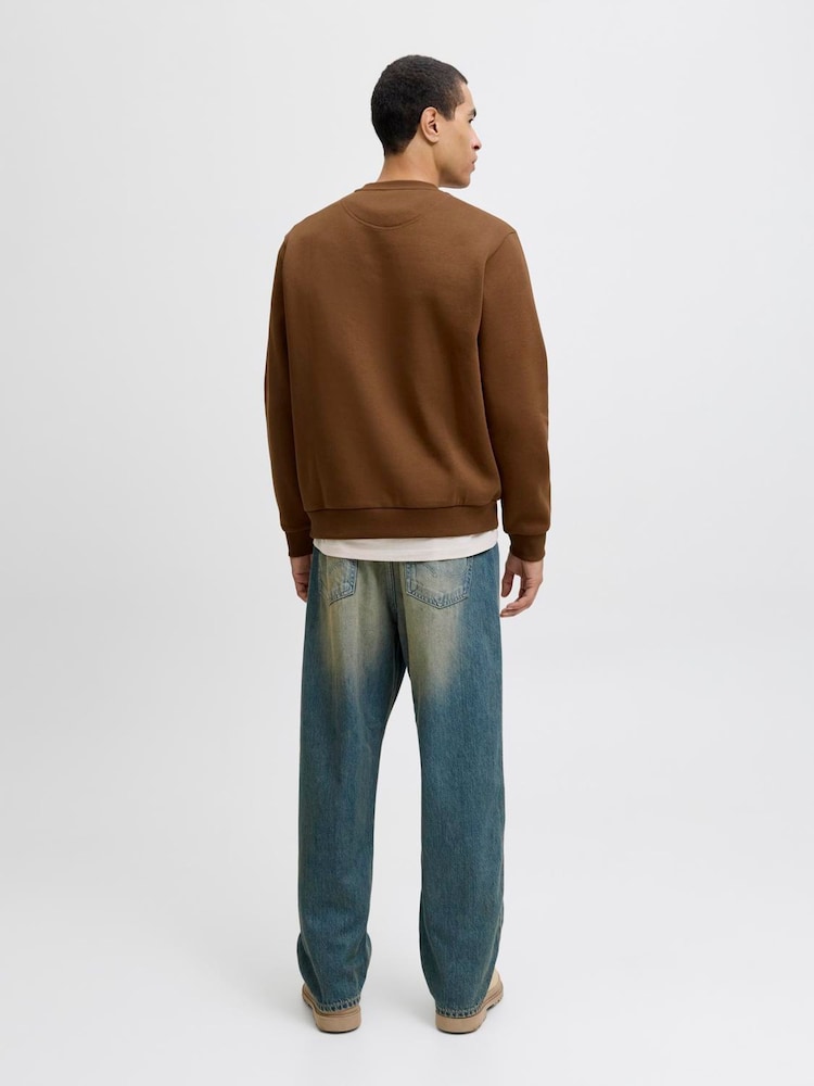 JACK & JONES Brown Relaxed Fit Plain Hoodie - Image 2 of 6