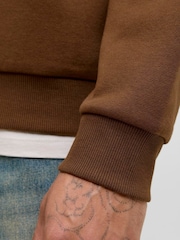 JACK & JONES Brown Relaxed Fit Plain Hoodie - Image 4 of 6