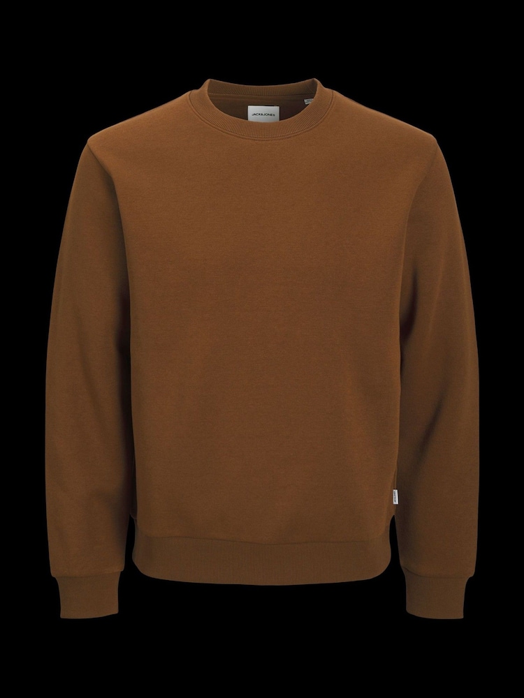 JACK & JONES Brown Relaxed Fit Plain Hoodie - Image 6 of 6