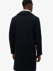 Superdry Blue The Merchant Store Wool Long Coat - Image 2 of 8