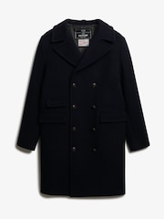 Superdry Blue The Merchant Store Wool Long Coat - Image 7 of 8