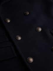 Superdry Blue The Merchant Store Wool Long Coat - Image 8 of 8