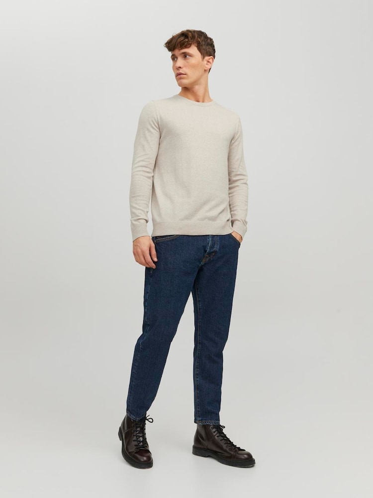 JACK & JONES Cream Emil Half Zip Jumper - Image 1 of 5 JACK & JONES Cream Emil Half Zip Jumper - Image 1 of 5