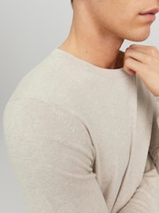 JACK & JONES Cream Emil Half Zip Jumper - Image 3 of 5