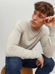 JACK & JONES Cream Emil Half Zip Jumper - Image 5 of 5
