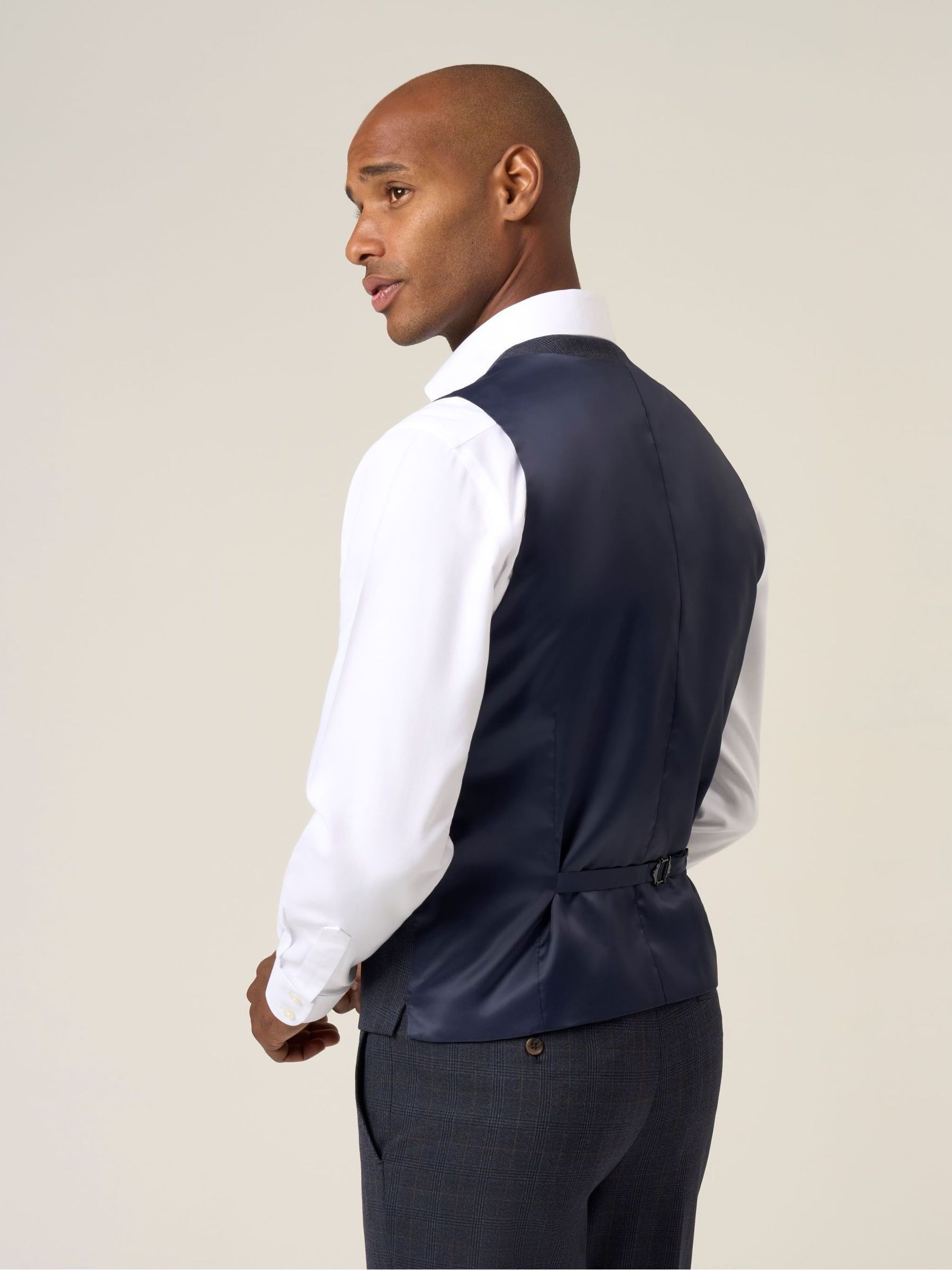 Buy Skopes Blue Elijah Suit Check Waistcoat from Next USA
