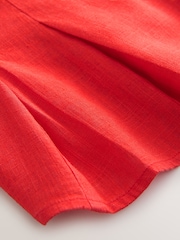 Red Structured Peplum Top with Linen - Image 5 of 6