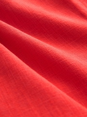 Red Structured Peplum Top with Linen - Image 6 of 6