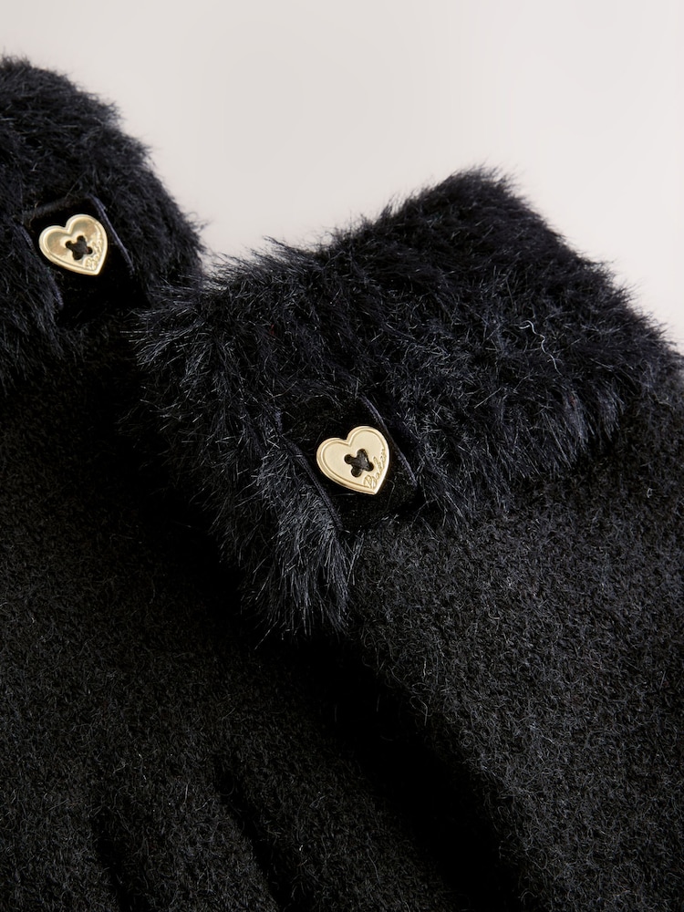 Baker by Ted Baker Black Sequin Knitted Pom Hat and Gloves Set - Image 6 of 6 Baker by Ted Baker Black Sequin Knitted Pom Hat and Gloves Set - Image 6 of 6