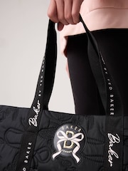 Baker by Ted Baker Black Back to School Quilted Bow Tote Bag - Image 5 of 14