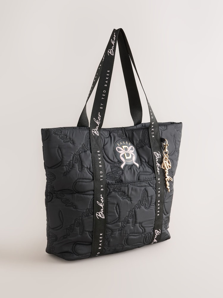 Baker by Ted Baker Black Back to School Childrens Quilted Bow Tote Bag - Image 7 of 7 Baker by Ted Baker Black Back to School Childrens Quilted Bow Tote Bag - Image 7 of 7