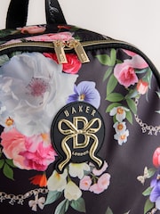 Baker by Ted Baker Back to School Black Floral Bow Backpack - Image 4 of 7