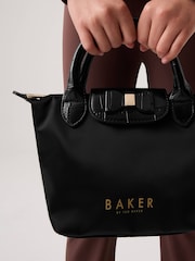 Baker by Ted Baker Back to School Black Nylon with Croc Bow Small Tote Bag - Image 2 of 11