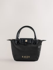 Baker by Ted Baker Back to School Black Nylon with Croc Bow Small Tote Bag - Image 5 of 11