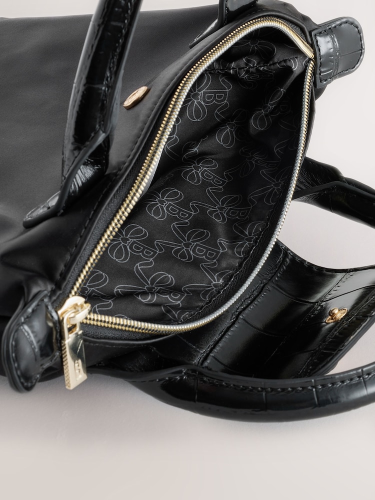 Baker by Ted Baker Back to School Black Nylon with Croc Bow Small Tote Bag - Image 6 of 6 Baker by Ted Baker Back to School Black Nylon with Croc Bow Small Tote Bag - Image 6 of 6