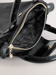 Baker by Ted Baker Back to School Black Nylon with Croc Bow Small Tote Bag - Image 9 of 11