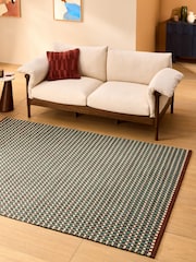 MADE.COM Teal Blue Ember Rug - Image 1 of 5