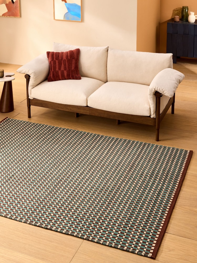 MADE.COM Teal Blue Ember Rug - Image 1 of 5 MADE.COM Teal Blue Ember Rug - Image 1 of 5