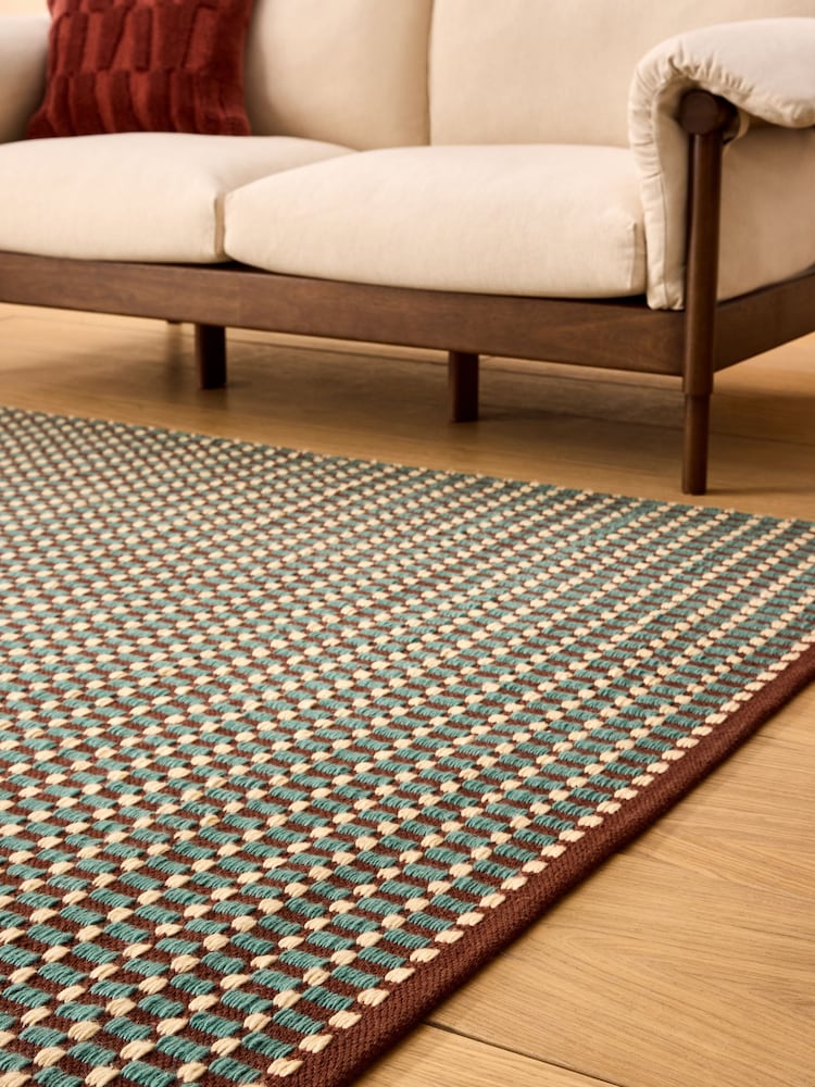 MADE.COM Teal Blue Ember Rug - Image 2 of 5 MADE.COM Teal Blue Ember Rug - Image 2 of 5