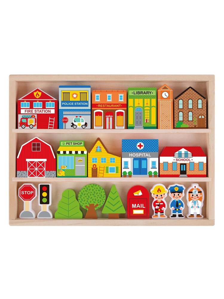 Tooky Toy Wooden Town Play Set - Image 1 of 1
