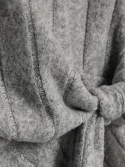 River Island Grey Long Sleeve Cosy Rib T-Shirt & Wide Leg Trousers Set - Image 4 of 5