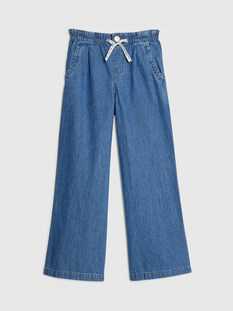 River Island Blue Pull On Wide Leg Jeans - Image 1 of 3