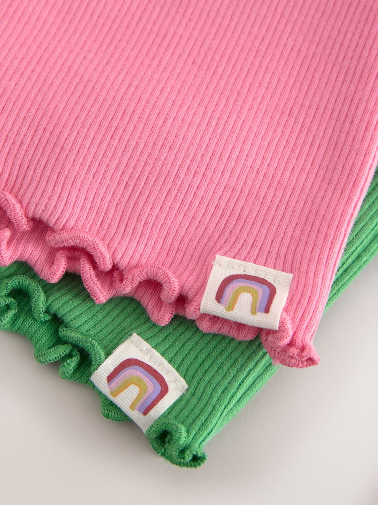 Ecru Rainbow Horse - 5 Pack Long Sleeve Ribbed Tops (3mths-7yrs) - Image 10 of 10
