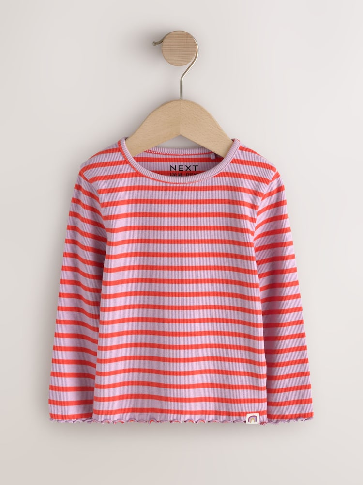 Ecru Rainbow Horse - 5 Pack Long Sleeve Ribbed Tops (3mths-7yrs) - Image 2 of 10