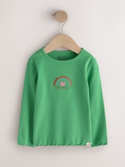 Ecru Rainbow Horse - 5 Pack Long Sleeve Ribbed Tops (3mths-7yrs) - Image 3 of 10