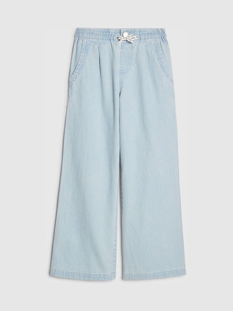 River Island Blue Pull On Wide Leg Jeans - Image 1 of 5
