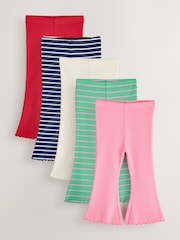 Grønn/Rosa - Ribbestrikkede Flare Leggings 5 Pakke (1 til327år) - Bilde 1 av 9