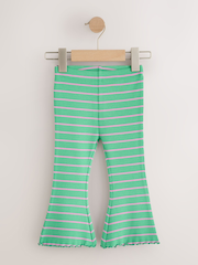 Grønn/Rosa - Ribbestrikkede Flare Leggings 5 Pakke (1 til327år) - Bilde 2 av 9