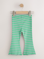 Grønn/Rosa - Ribbestrikkede Flare Leggings 5 Pakke (1 til327år) - Bilde 3 av 9