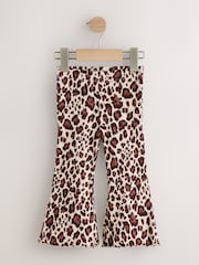 Neutral/ Leopard Ribbed Leggings 5 Pack (3mths-7yrs) - Image 2 of 9