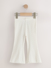 Neutral/ Leopard Ribbed Leggings 5 Pack (3mths-7yrs) - Image 5 of 9