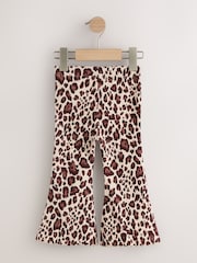 Neutral/ Leopard Ribbed Leggings 5 Pack (3mths-7yrs) - Image 7 of 9