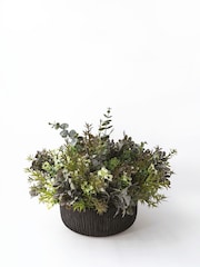 Sixty3 Styled Black Terra Vase with Foliage - Image 1 of 2