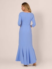 Adrianna Papell Blue Studio Asymmetrical Bead Crepe Gown - Image 5 of 6