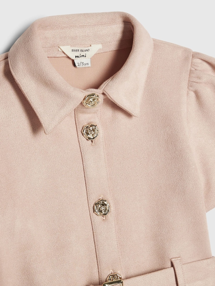 River Island Pink Suedette Prom Dress - Image 4 of 4