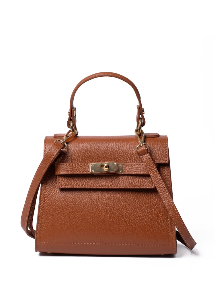 LRM Goods The Polly Leather Top Brown Handle Bag - Image 2 of 5 LRM Goods The Polly Leather Top Brown Handle Bag - Image 2 of 5