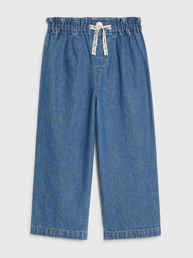 River Island Blue Pull On Wide Leg Jeans - Image 1 of 4