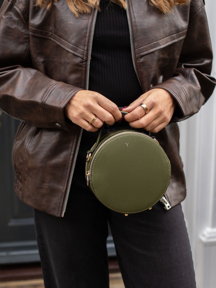 LRM Goods Green The Rosie Leather Circle Bag - Image 1 of 4 LRM Goods Green The Rosie Leather Circle Bag - Image 1 of 4